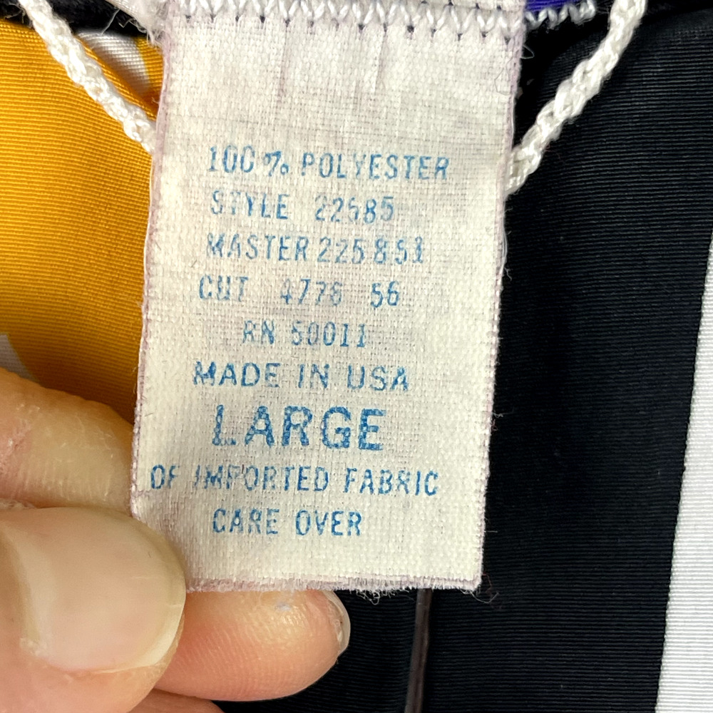 Vintage David Brown Saks Fifth Ave House Dress Womens Large Floral Stripe Artsy - Picture 8 of 16